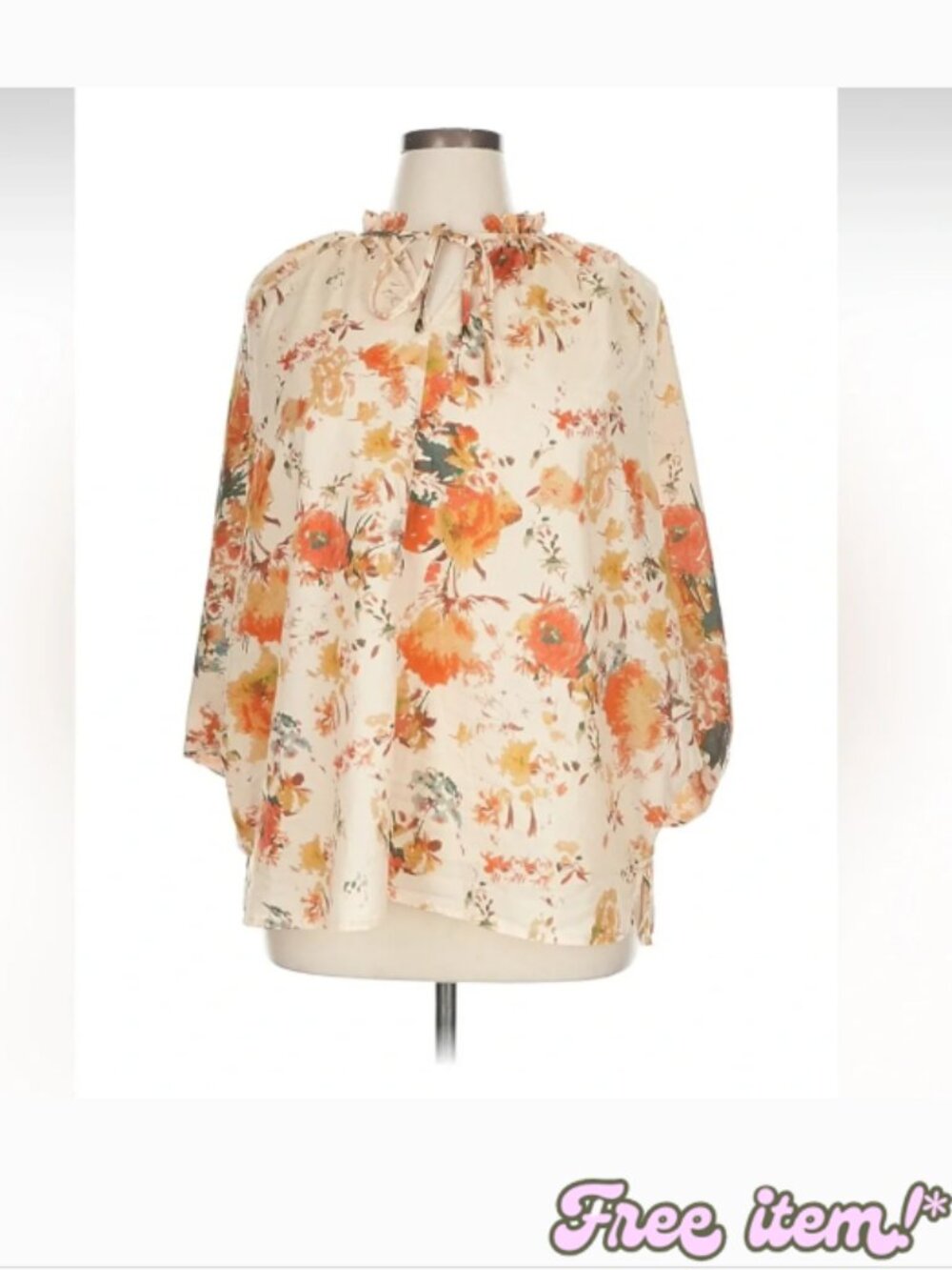 Entro Floral Blouse - Cream and Multicolor